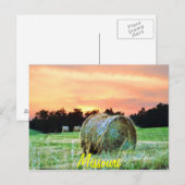haybalen in zonsondergang briefkaart (Voorkant / Achterkant)