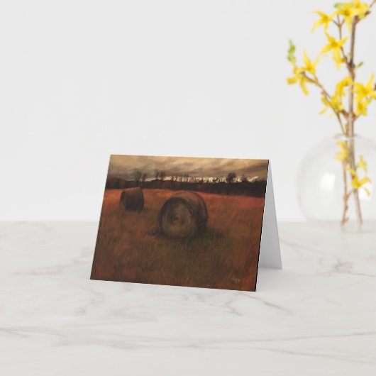 Haybales Notecard Kaart (Gele Bloem)