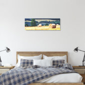 Haybales on hillsioil on canvas afdruk (Insitu (Slaapkamer))