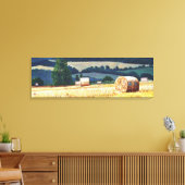 Haybales on hillsioil on canvas afdruk (Insitu (Woonkamer))