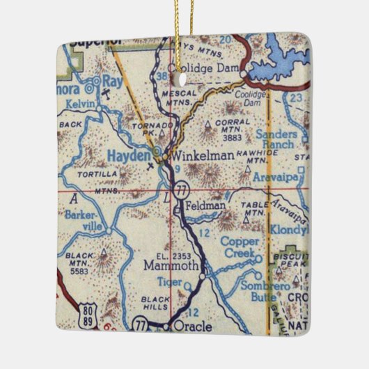 Hayden Arizona  Map Keramisch Ornament (Links)
