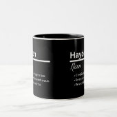 Hayden Boy Name Definition Personalized Mug Tweekleurige Koffiemok (Center)