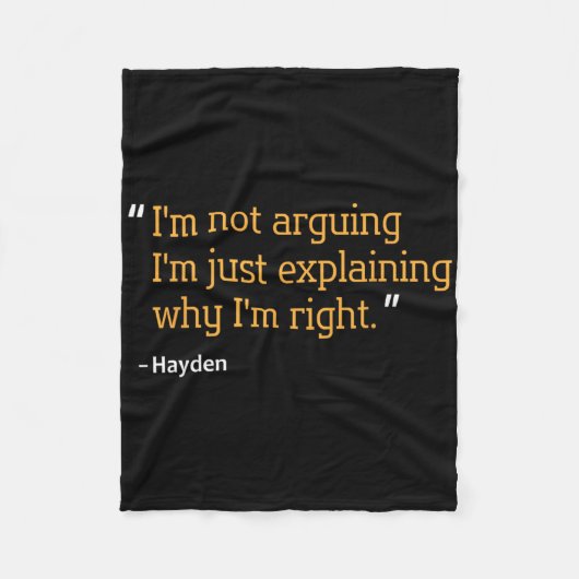 Hayden Gift Quote Grappige Verjaardag Gepersonalis Fleece Deken (Voorkant)