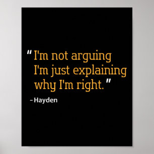 Hayden Gift Quote Grappige Verjaardag Gepersonalis Poster