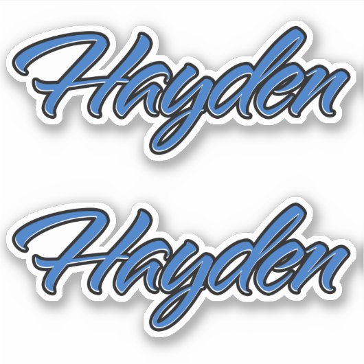 Hayden Name blue Aufkleber Sticker Stickerset (Voorkant)