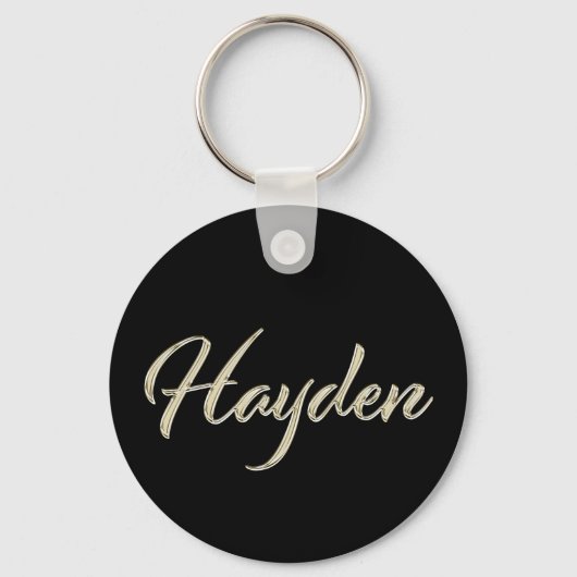 Hayden Name whitegold Button Schlüsselanhänger Sleutelhanger (Voorkant)