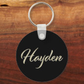 Hayden Name whitegold Button Schlüsselanhänger Sleutelhanger (Voorkant)