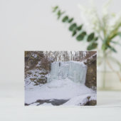Hayden Run Falls in de winter, Columbus, Ohio Briefkaart (Staand voorkant)