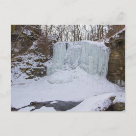 Hayden Run Falls in de winter, Columbus, Ohio Briefkaart
