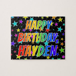 "HAYDEN" Voornaam, geun "HAPPY BIRTHDAY" Legpuzzel
