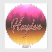 Hayden Vorname Name golden pink Aufkleber Sticker (Vel)