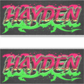Hayden Vorname Name Graffiti Aufkleber Sticker (Voorkant)