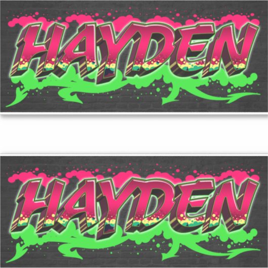 Hayden Vorname Name Graffiti Aufkleber Sticker (Voorkant)
