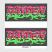 Hayden Vorname Name Graffiti Aufkleber Sticker (Vel)