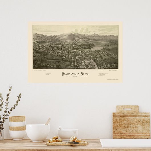 Haydenville, MA Panoramic Map - 1886 Poster (Keuken)