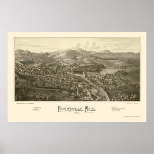 Haydenville, MA Panoramic Map - 1886 Poster