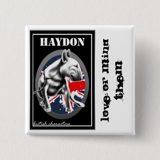 Haydon Pin Vierkante Button 5,1 Cm (Voorkant)