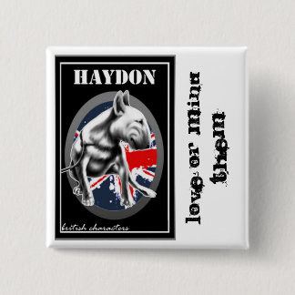 Haydon Pin Vierkante Button 5,1 Cm