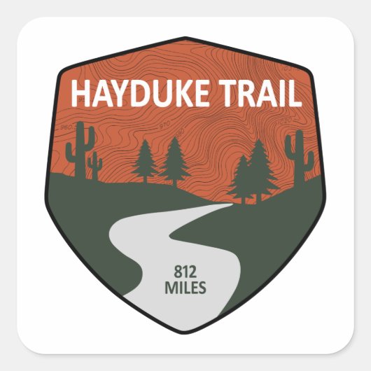Hayduke Trail Vierkante Sticker (Voorkant)