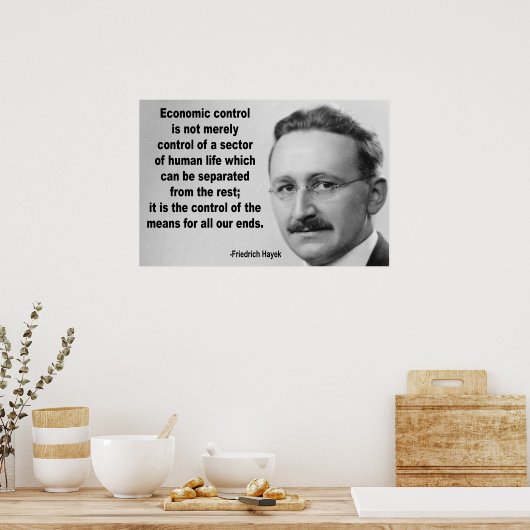 Hayek Economic Control Quote Poster (Keuken)