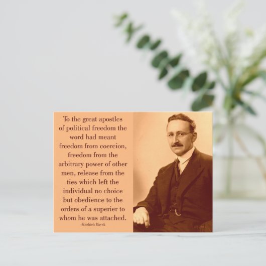 Hayek on freedom briefkaart (Staand voorkant)