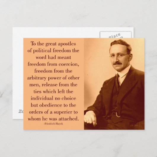Hayek on freedom briefkaart (Voorkant / Achterkant)