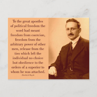 Hayek on freedom briefkaart