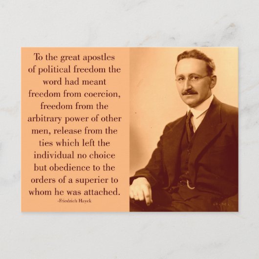 Hayek on freedom briefkaart (Voorkant)