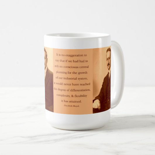 Hayek over centrale planning koffiemok (Voorkant rechts)