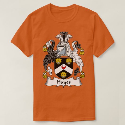 Hayes Coat of Arms Family Crest T-shirt (Design voorkant)