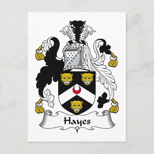 Hayes Family Crest Briefkaart (Voorkant)