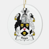 Hayes Family Crest Keramisch Ornament (Links)