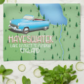 Hayeswater Lake District kaart reisposter Theedoek (Gevouwen)