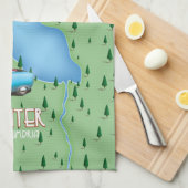 Hayeswater Lake District kaart reisposter Theedoek (Quarter Fold)