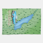 Hayeswater Lake District kaart reisposter Theedoek (Horizontaal)
