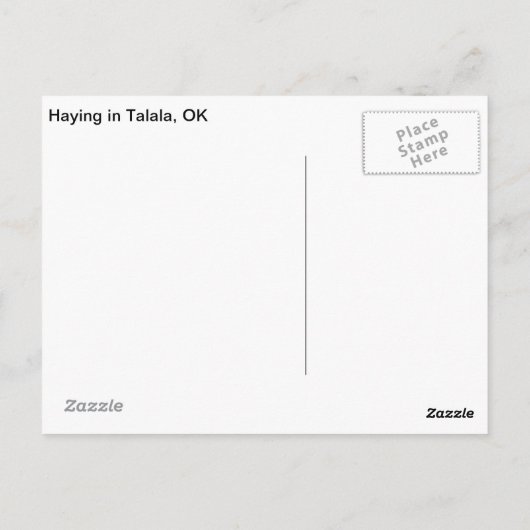 Haying in Talala, OK Briefkaart (Achterkant)