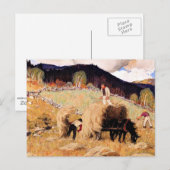 Haying, populair schilderij van Clarence Gagnon Briefkaart (Voorkant / Achterkant)