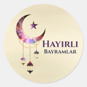Hayirli Bayramlar - Eid Mubarak - Happy Eid Ronde Sticker