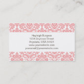 Hayleigh #1 Roze Damask Chic Visitekaartje (Achterkant)