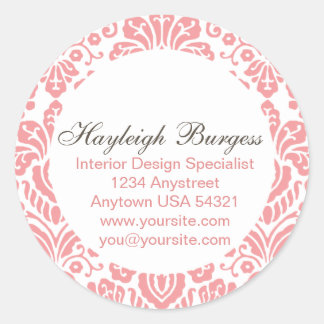 Hayleigh Roze Damast Chic Ronde Sticker