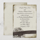 Hayley Cocoa  Lace Uitnodiging (Voorkant / Achterkant)