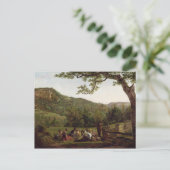 Haymakers Piconiek in een veld Briefkaart (Staand voorkant)