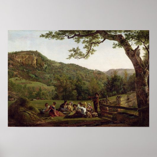 Haymakers Piconiek in een veld Poster (Voorkant)