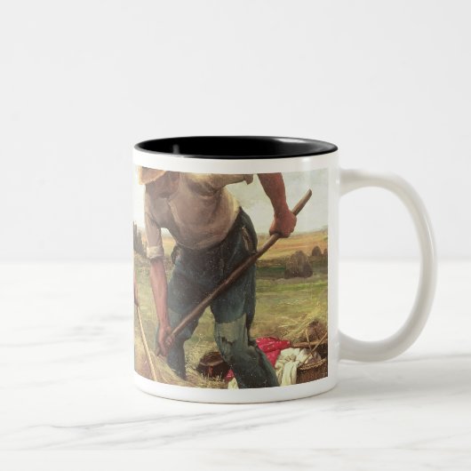 Haymaking, 1880 tweekleurige koffiemok (Rechts)