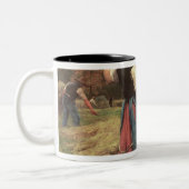Haymaking, 1880 tweekleurige koffiemok (Links)