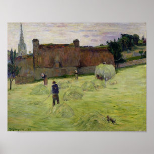 Haymaking in Bretagne, 1888 Poster