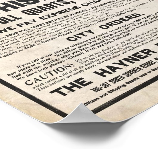  Hayner Whiskey Print (Hoek)