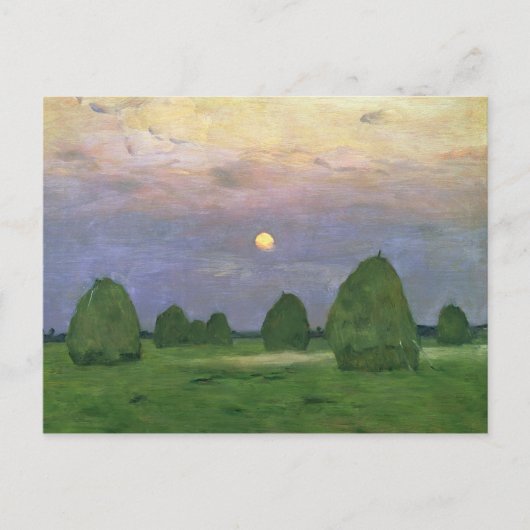 Hayricks in Dusk, 1899 Briefkaart (Voorkant)