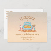 Hayride Country Beren Autumn Invitation Briefkaart (Voorkant / Achterkant)
