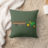 Hayride Green en Yellow Tractor Illustration Kussen (Deken)